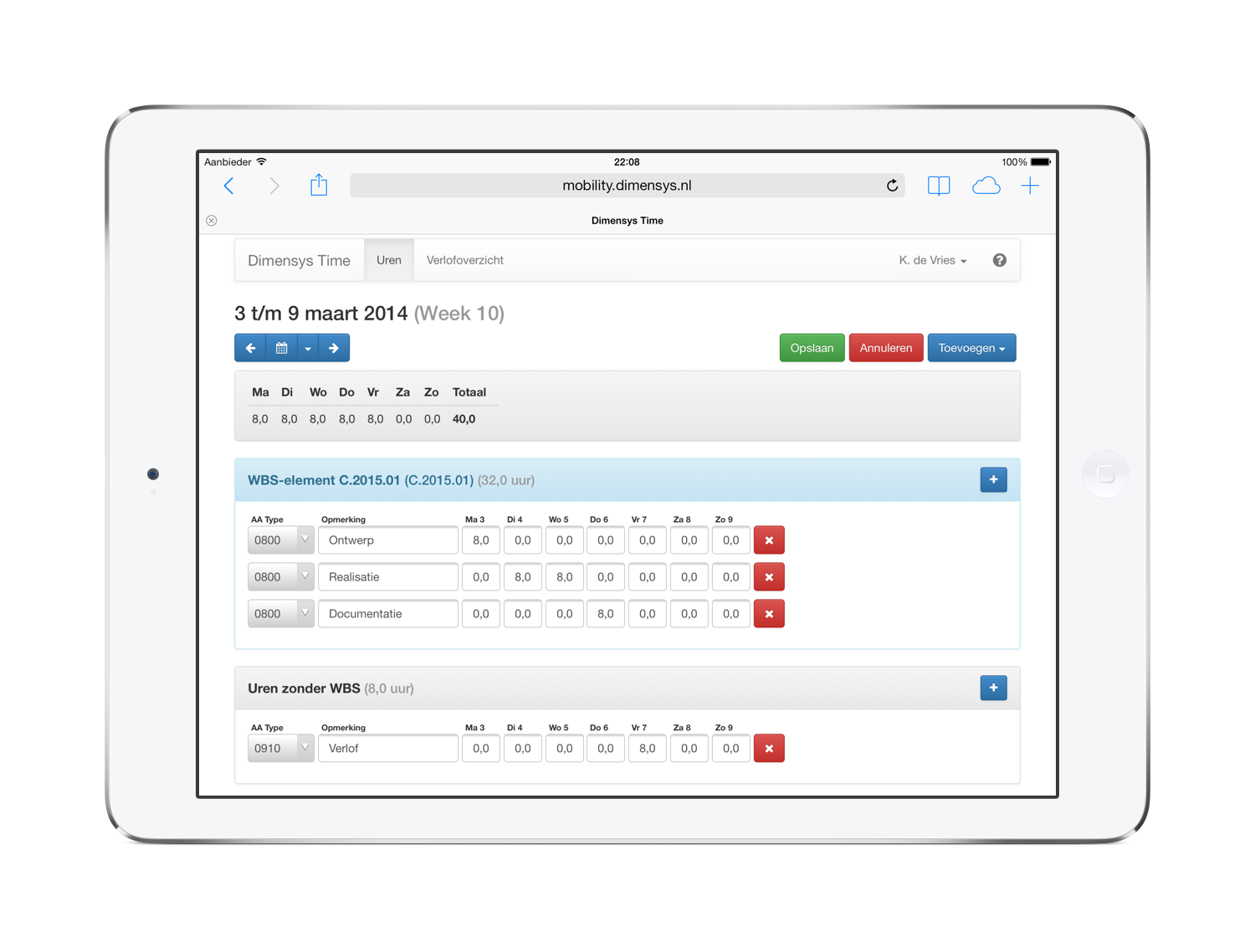 Device-onafhankelijke SAP Time App voor CATS Device-onafhankelijke SAP Time App voor CATS