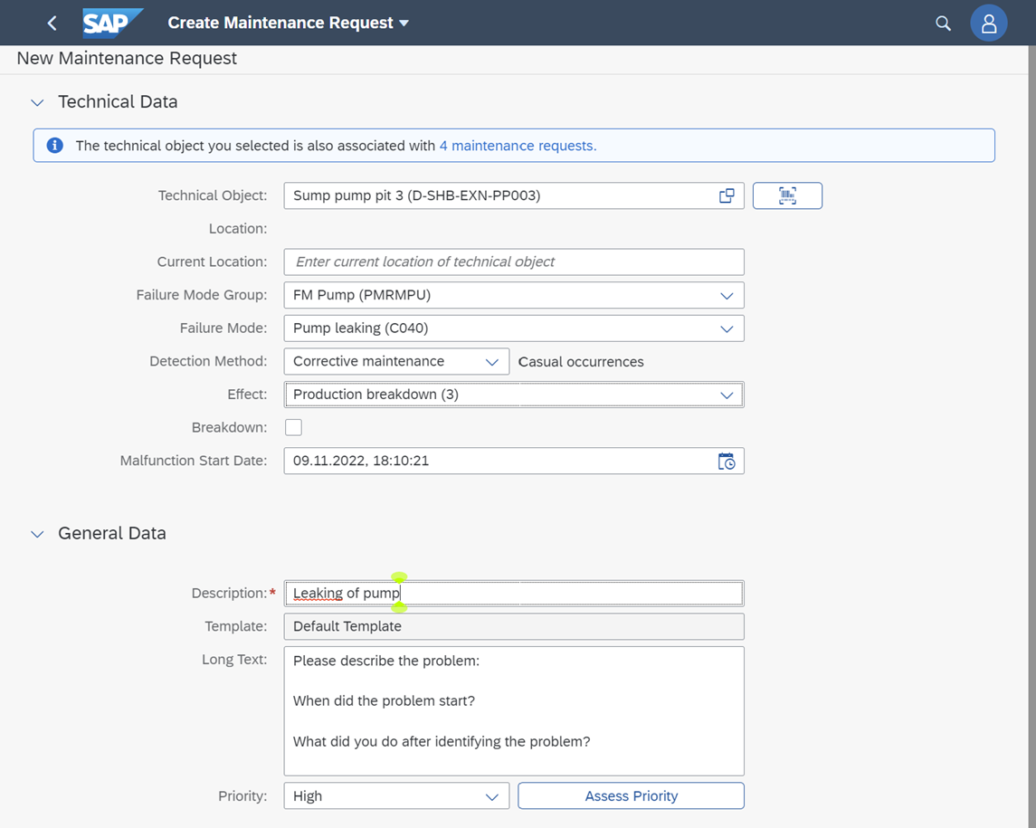 Onderhoudsmeldingen in SAP
