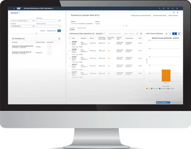 SAP S4HANA Maintenance Order Operations screen - bron: SAP